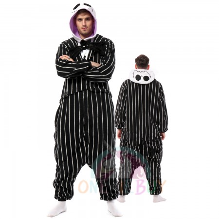 Plus Size Jack Skellington Onesie Pajamas Costumes Outfit for Adult & Teens