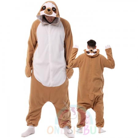 Mens Sloth Onesie Adult Halloween Costumes Outfit Unisex Pajamas