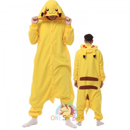 Adult Pikachu Onesie Women & Mens Unisex Pokemon Halloween Costumes Pajamas Outfit