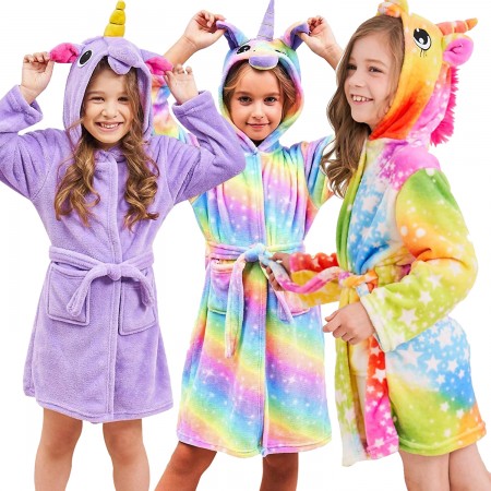 Christmas Unicorn Gifts For Girls - Best Gifts Soft Unicorn Hooded Bathrobe Sleepwear