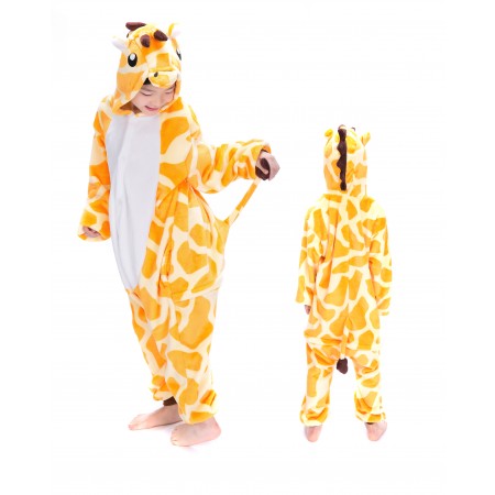 animal kigurumi yellow Giraffe onesie pajamas for kids